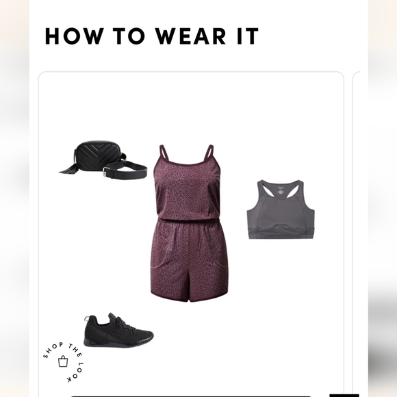 Stretch Woven Active Romper With Pockets, plus size 2x, leopard print - Picture 7 of 13